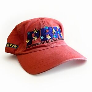 PBR Professional Bull Riders Hat Orange Embroidered Ladies Adjustable Strapback